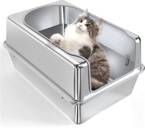 are stainless steel litter boxes good for cats|stainless steel litter box with high sides.